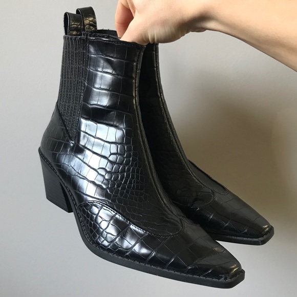 Zara Shoes - Patent western boots NWOT